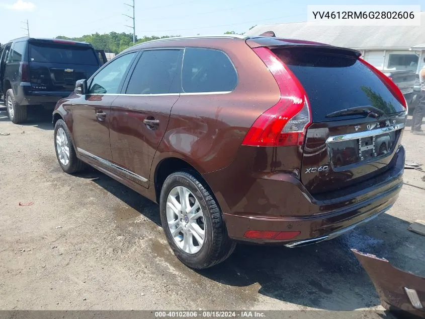 2016 Volvo Xc60 T5 Platinum VIN: YV4612RM6G2802606 Lot: 40102806