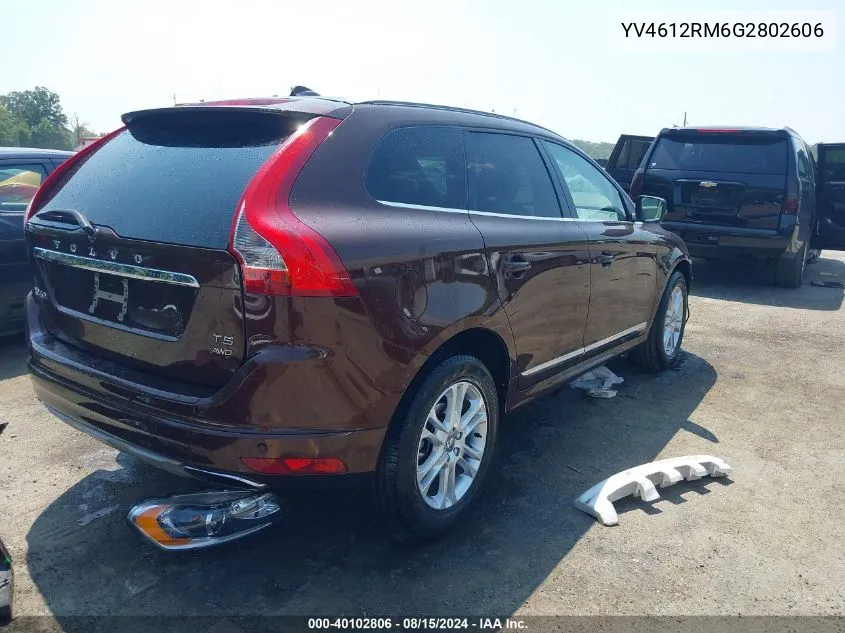 2016 Volvo Xc60 T5 Platinum VIN: YV4612RM6G2802606 Lot: 40102806