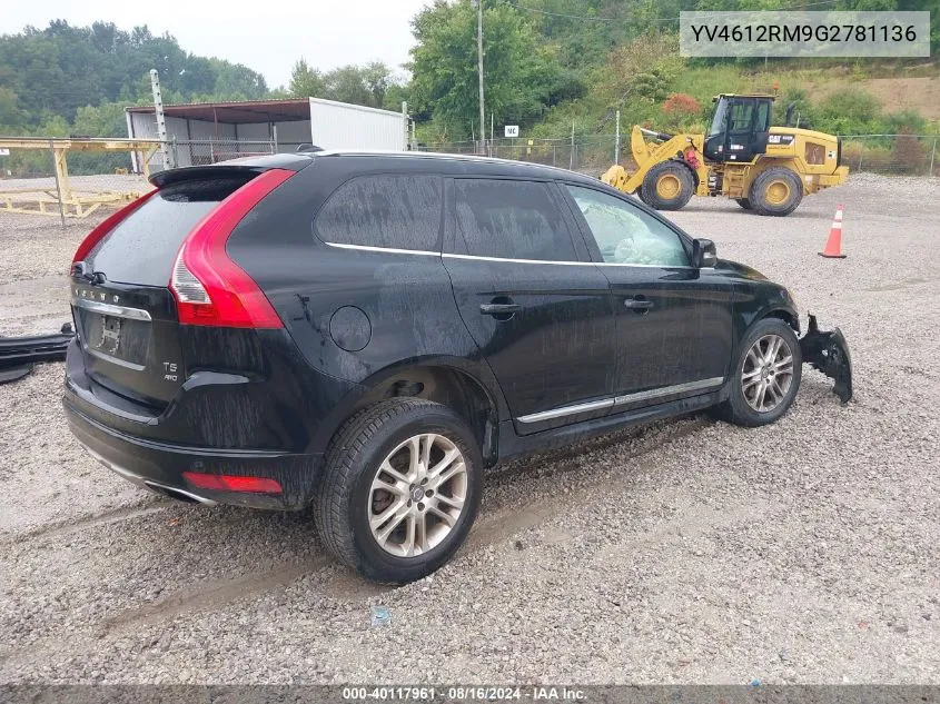 2016 Volvo Xc60 T5 Platinum VIN: YV4612RM9G2781136 Lot: 40117961