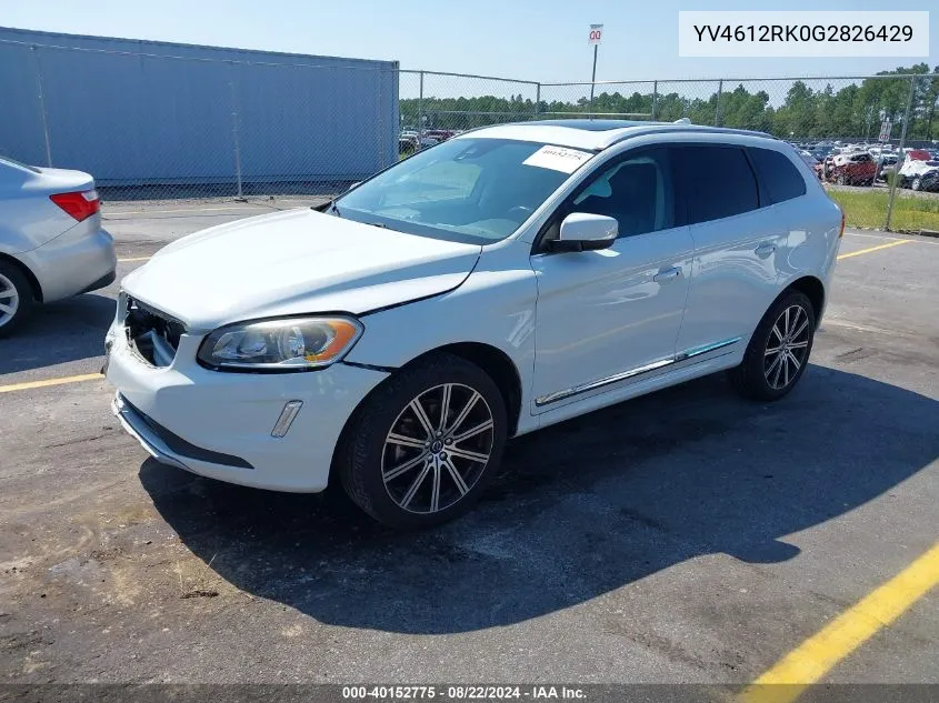 2016 Volvo Xc60 T5 Premier VIN: YV4612RK0G2826429 Lot: 40152775