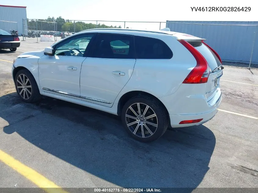 2016 Volvo Xc60 T5 Premier VIN: YV4612RK0G2826429 Lot: 40152775