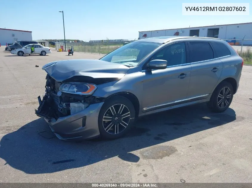 2016 Volvo Xc60 T5 Platinum VIN: YV4612RM1G2807602 Lot: 40269340