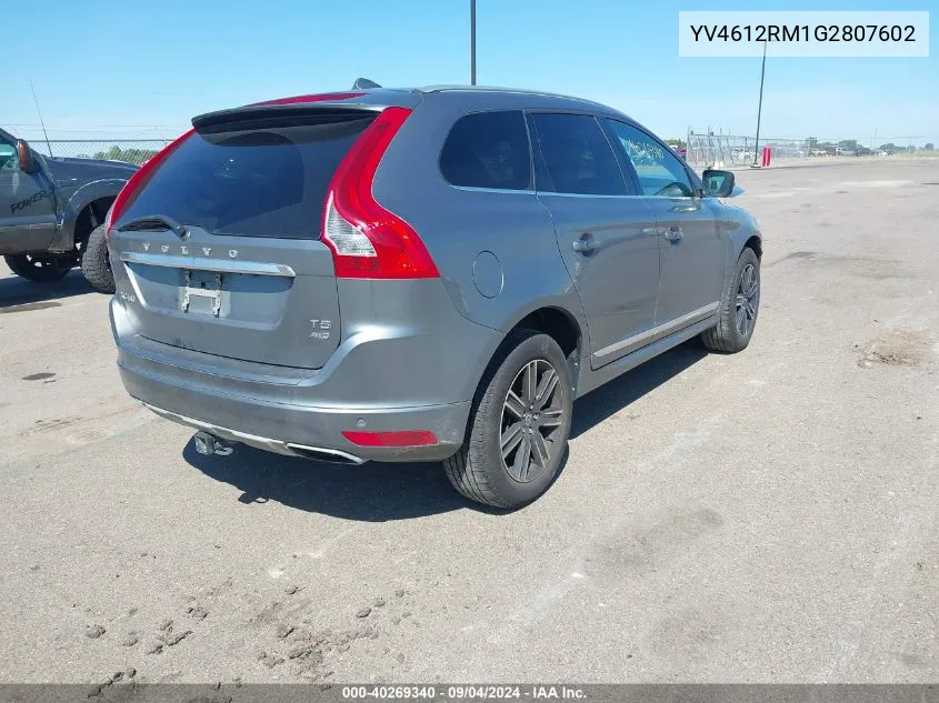 YV4612RM1G2807602 2016 Volvo Xc60 T5 Platinum