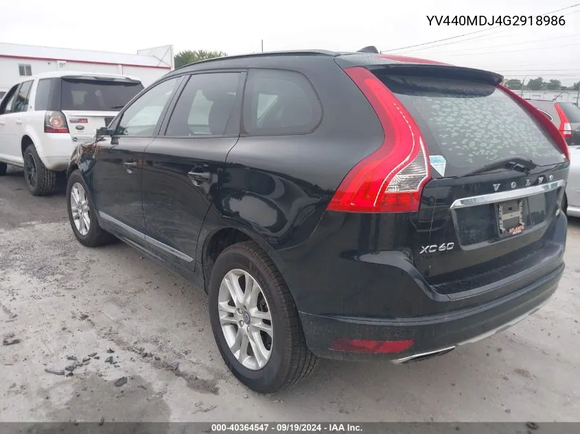 2016 Volvo Xc60 T5 Drive-E VIN: YV440MDJ4G2918986 Lot: 40364547