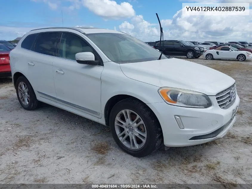 2016 Volvo Xc60 T5 Premier VIN: YV4612RK4G2887539 Lot: 40491684