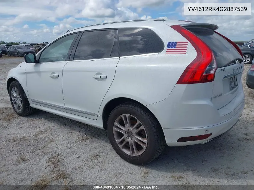 2016 Volvo Xc60 T5 Premier VIN: YV4612RK4G2887539 Lot: 40491684