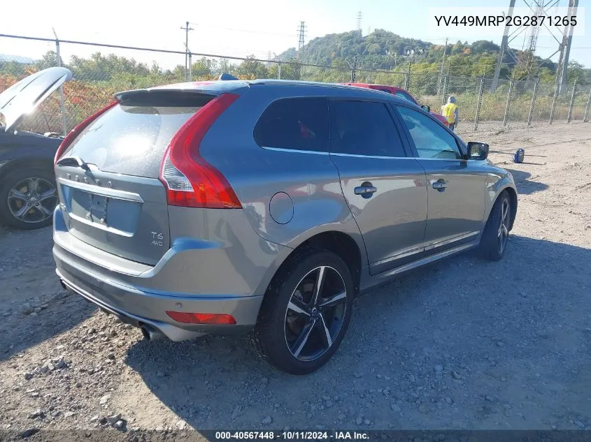 2016 Volvo Xc60 T6 Drive-E R-Design VIN: YV449MRP2G2871265 Lot: 40567448