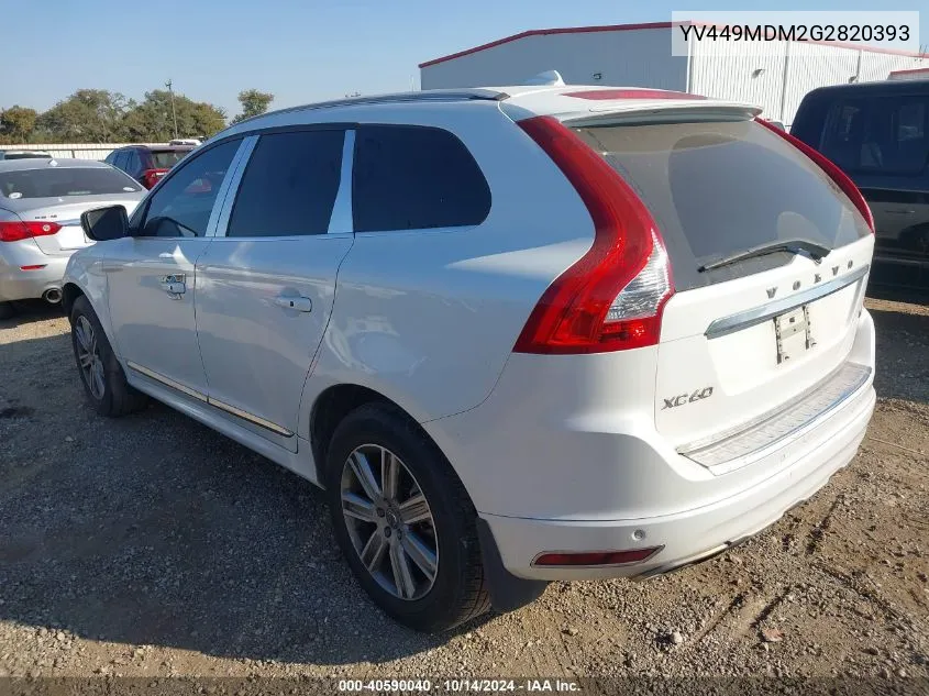 2016 Volvo Xc60 T6/Platinum VIN: YV449MDM2G2820393 Lot: 40590040