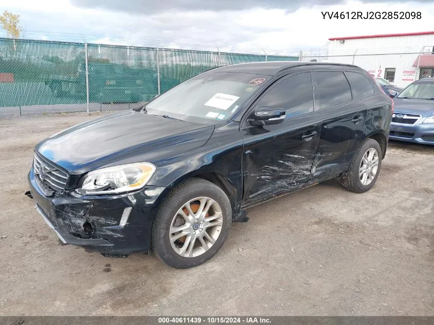 2016 Volvo Xc60 T5 VIN: YV4612RJ2G2852098 Lot: 40611439