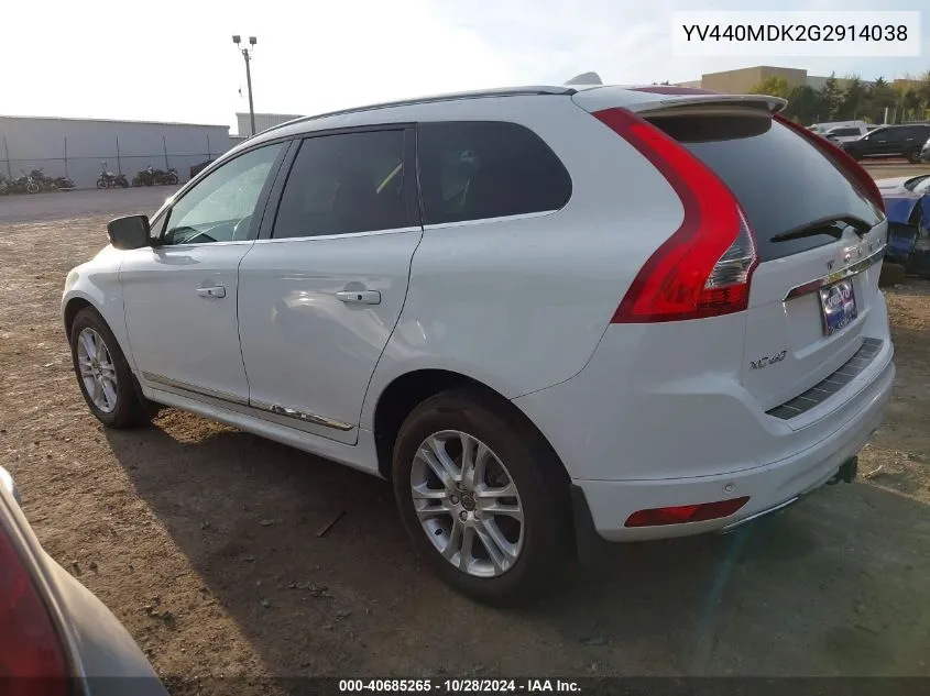 2016 Volvo Xc60 T5 Drive-E Premier VIN: YV440MDK2G2914038 Lot: 40685265