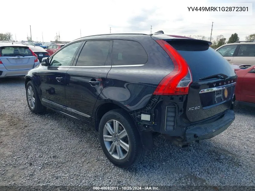 2016 Volvo Xc60 T6 Drive-E VIN: YV449MRK1G2872301 Lot: 40692811