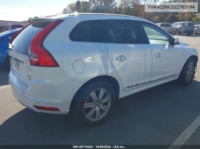 2016 Volvo Xc60 T6 VIN: YV4902RK2G2783194 Lot: 40710324