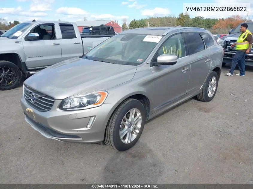 YV4612RM2G2866822 2016 Volvo Xc60 T5 Platinum