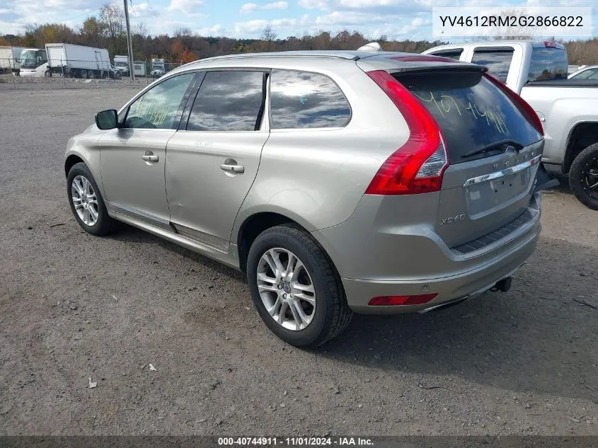 2016 Volvo Xc60 T5 Platinum VIN: YV4612RM2G2866822 Lot: 40744911