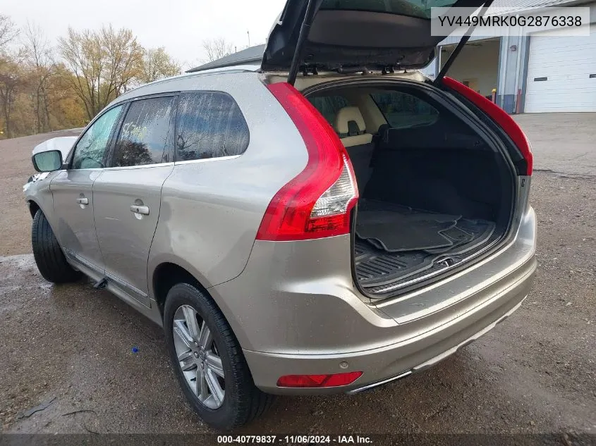 2016 Volvo Xc60 T6 Drive-E VIN: YV449MRK0G2876338 Lot: 40779837