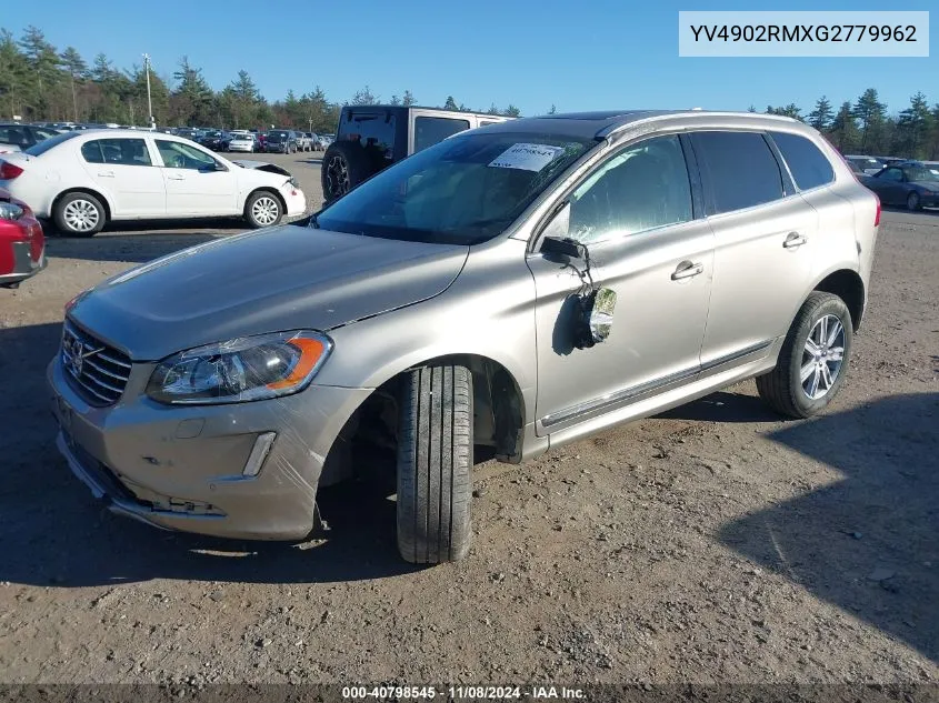 2016 Volvo Xc60 T6 Platinum VIN: YV4902RMXG2779962 Lot: 40798545