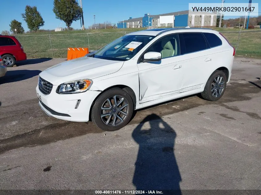 2016 Volvo Xc60 T6 Drive-E VIN: YV449MRK8G2901647 Lot: 40811476