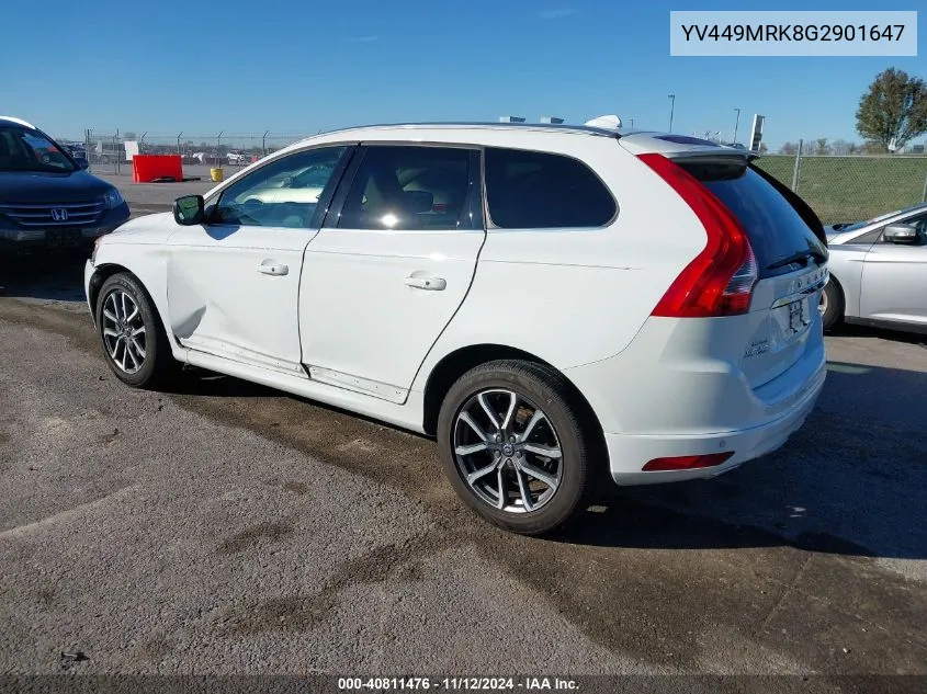 2016 Volvo Xc60 T6 Drive-E VIN: YV449MRK8G2901647 Lot: 40811476