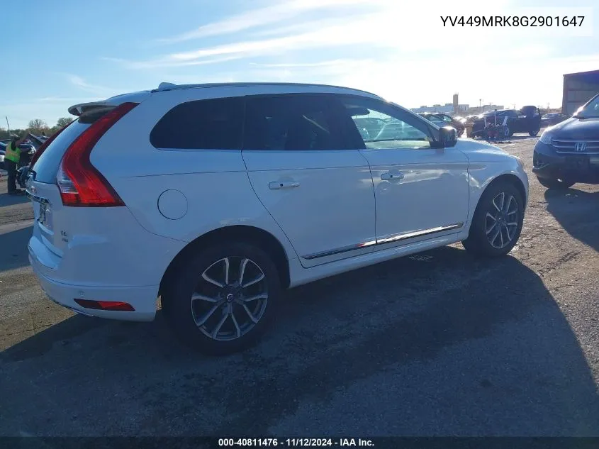 2016 Volvo Xc60 T6 Drive-E VIN: YV449MRK8G2901647 Lot: 40811476