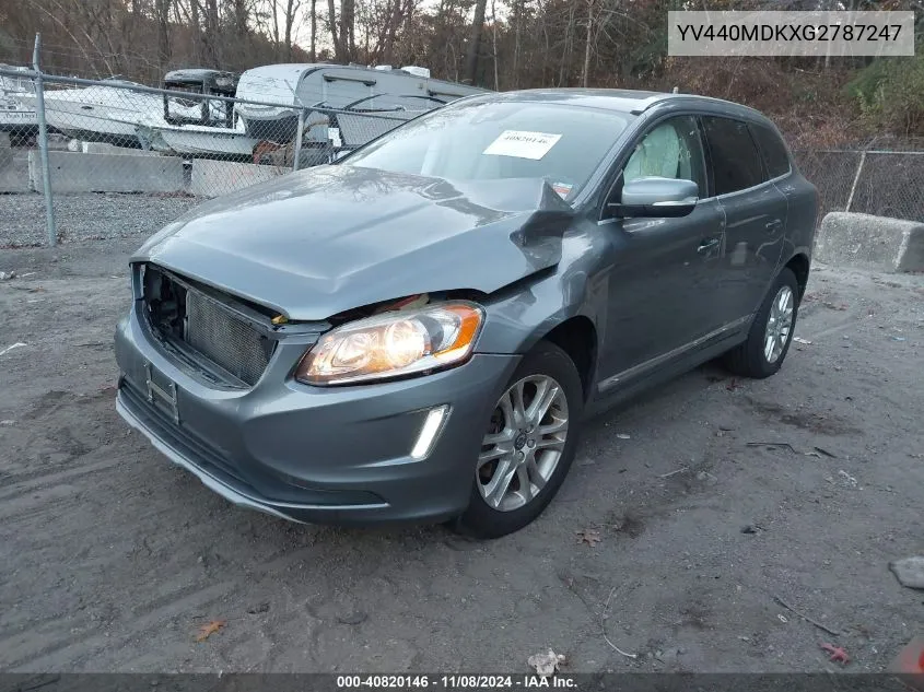 2016 Volvo Xc60 T5 Drive-E Premier VIN: YV440MDKXG2787247 Lot: 40820146