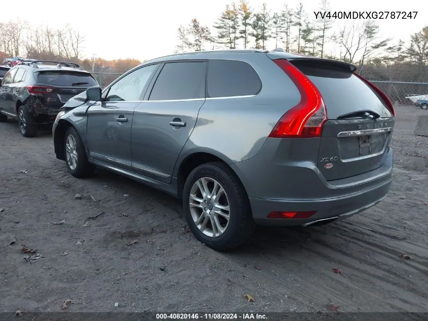 2016 Volvo Xc60 T5 Drive-E Premier VIN: YV440MDKXG2787247 Lot: 40820146