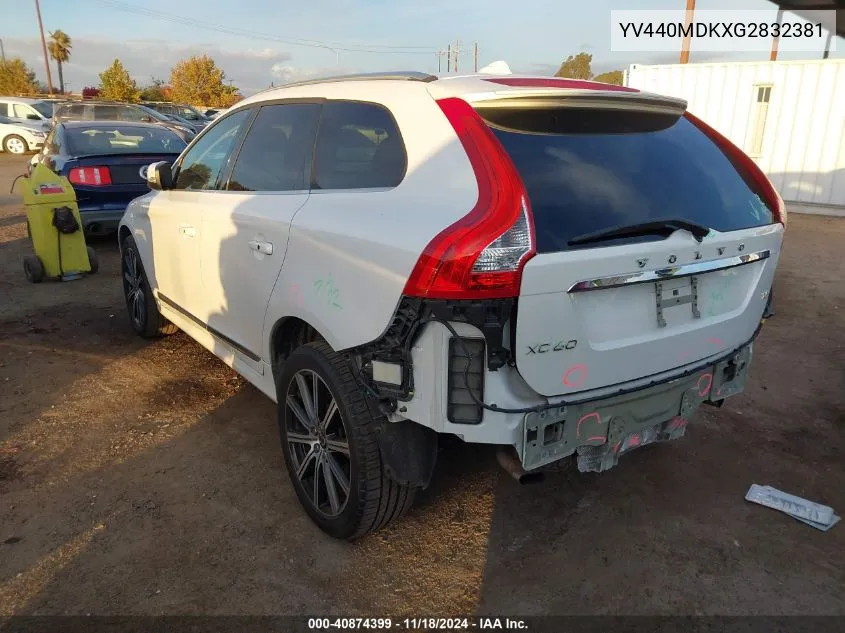 2016 Volvo Xc60 T5 Drive-E Premier VIN: YV440MDKXG2832381 Lot: 40874399