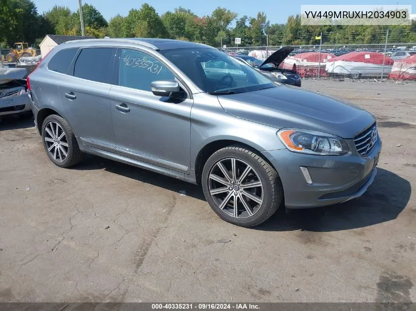 2017 Volvo Xc60 T6 Inscription VIN: YV449MRUXH2034903 Lot: 40335231