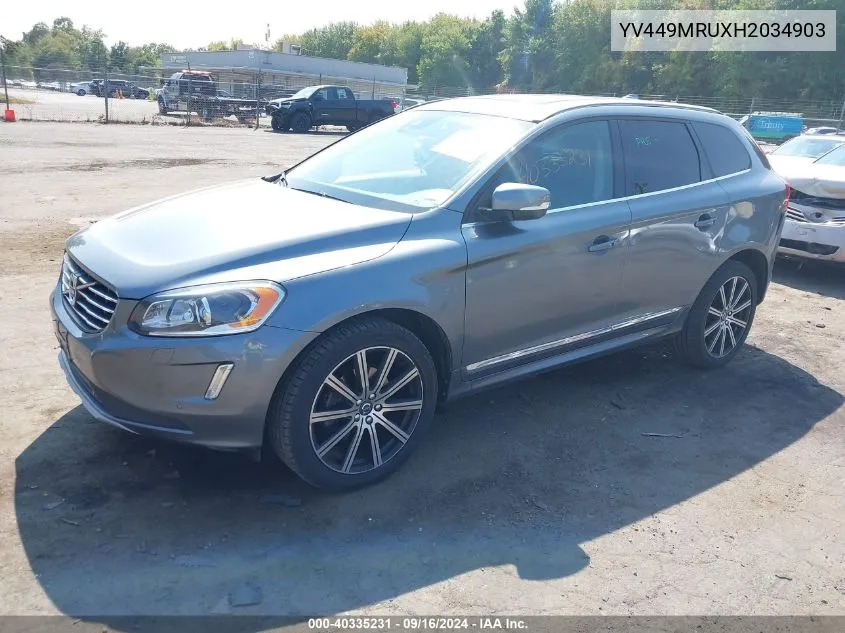 2017 Volvo Xc60 T6 Inscription VIN: YV449MRUXH2034903 Lot: 40335231