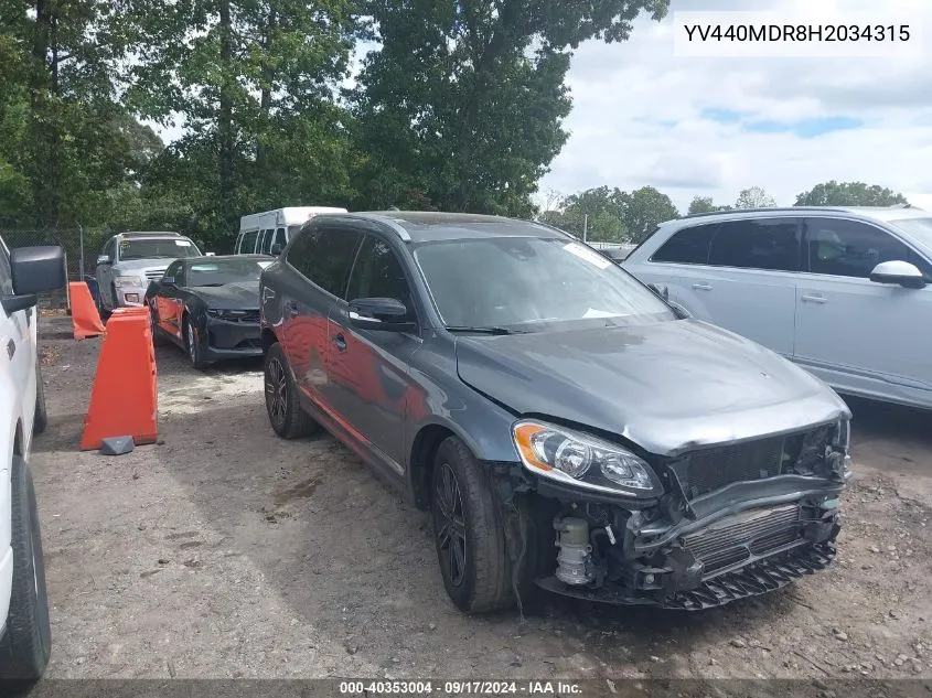 2017 Volvo Xc60 T5 Dynamic VIN: YV440MDR8H2034315 Lot: 40353004