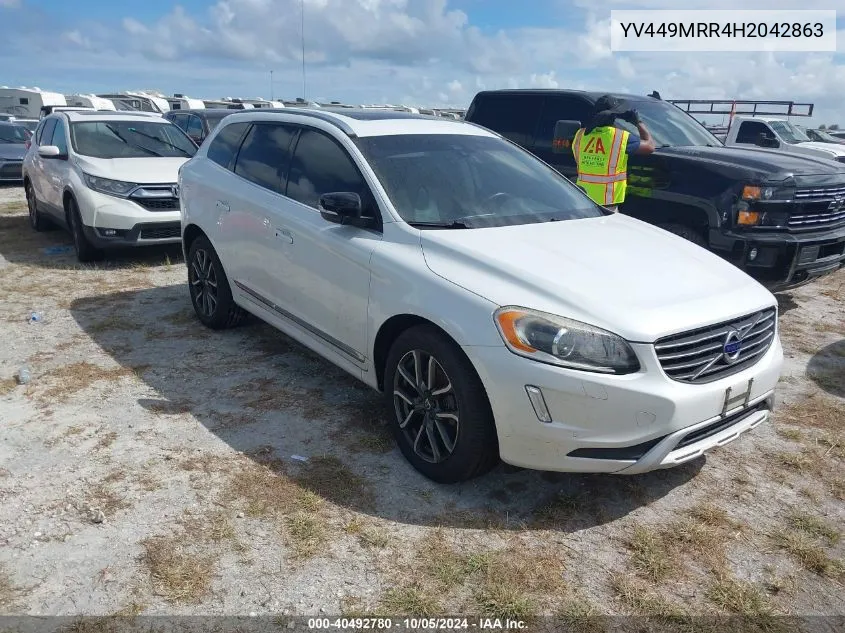 2017 Volvo Xc60 T6 Dynamic VIN: YV449MRR4H2042863 Lot: 40492780