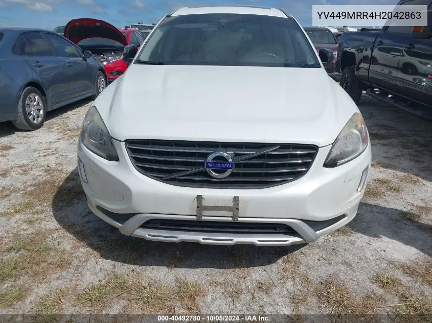 2017 Volvo Xc60 T6 Dynamic VIN: YV449MRR4H2042863 Lot: 40492780