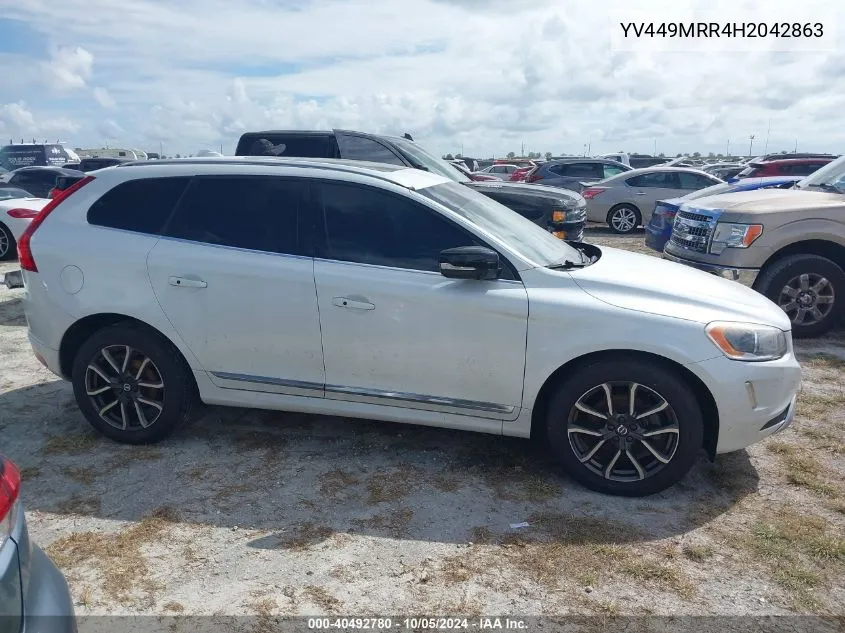 2017 Volvo Xc60 T6 Dynamic VIN: YV449MRR4H2042863 Lot: 40492780