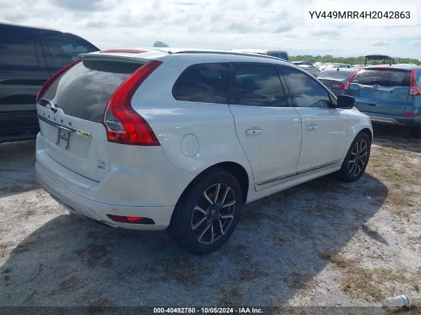 2017 Volvo Xc60 T6 Dynamic VIN: YV449MRR4H2042863 Lot: 40492780