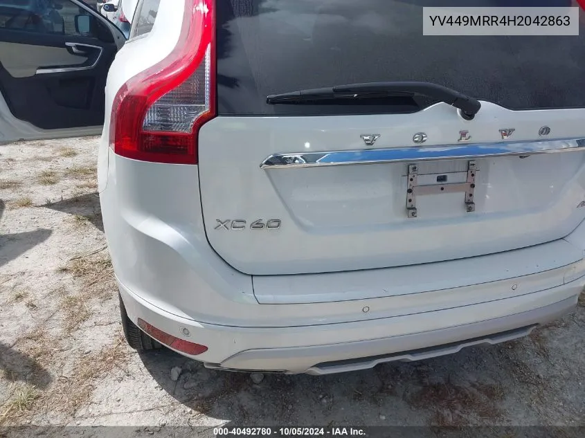 2017 Volvo Xc60 T6 Dynamic VIN: YV449MRR4H2042863 Lot: 40492780