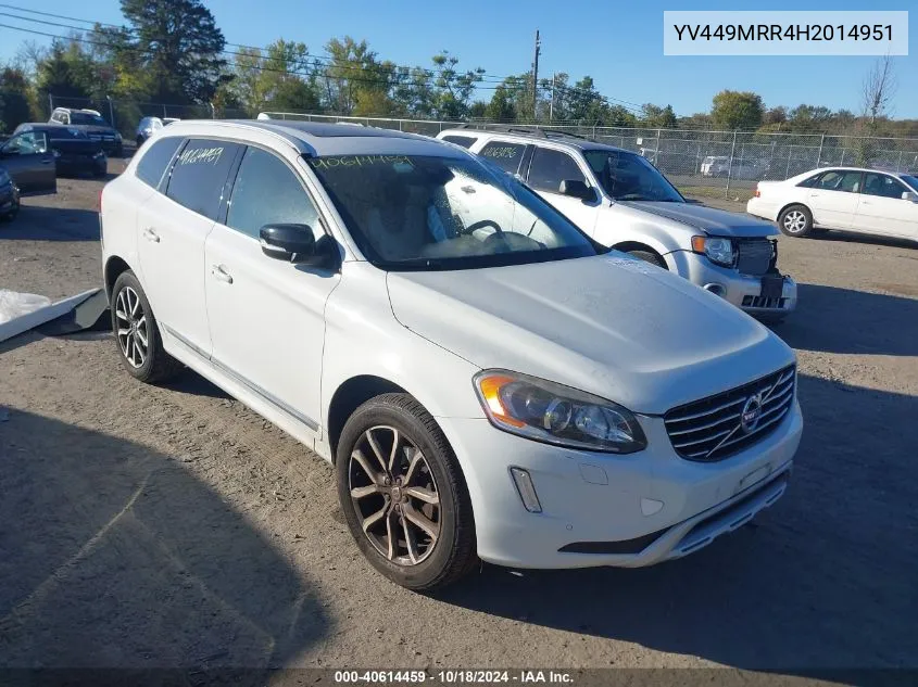 2017 Volvo Xc60 T6 Dynamic VIN: YV449MRR4H2014951 Lot: 40614459