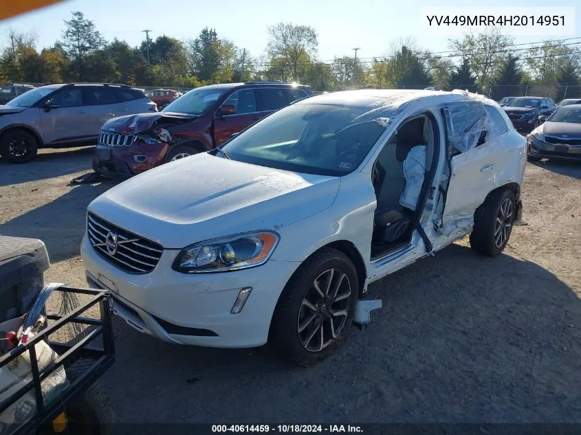 2017 Volvo Xc60 T6 Dynamic VIN: YV449MRR4H2014951 Lot: 40614459