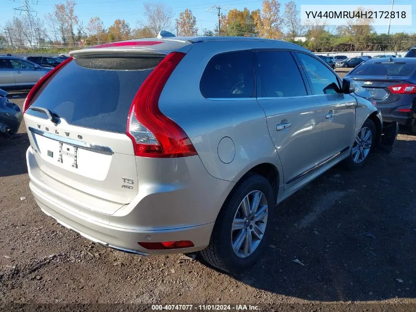 2017 Volvo Xc60 T5 Inscription VIN: YV440MRU4H2172818 Lot: 40747077