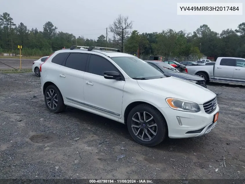 2017 Volvo Xc60 T6 Dynamic VIN: YV449MRR3H2017484 Lot: 40798194