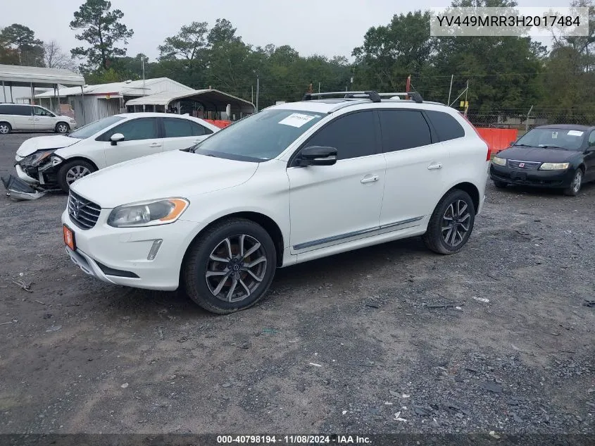 2017 Volvo Xc60 T6 Dynamic VIN: YV449MRR3H2017484 Lot: 40798194