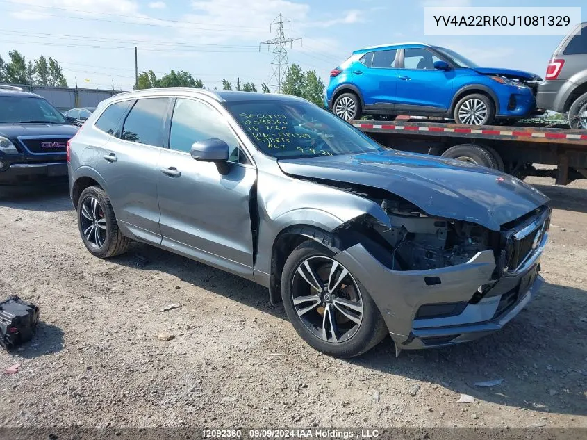 2018 Volvo Xc60 VIN: YV4A22RK0J1081329 Lot: 12092360