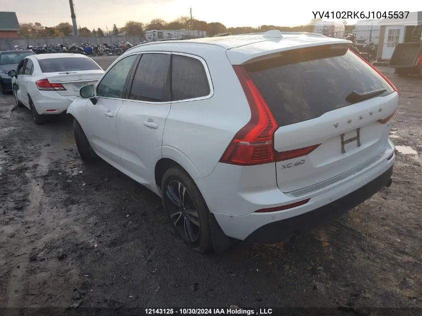 2018 Volvo Xc60 VIN: YV4102RK6J1045537 Lot: 12143125