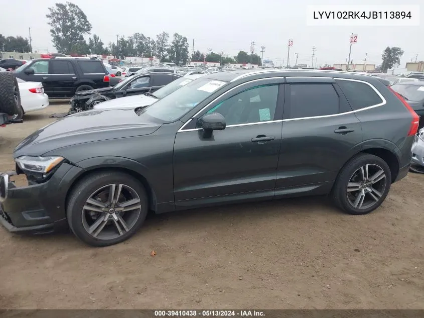 2018 Volvo Xc60 T5 Momentum VIN: LYV102RK4JB113894 Lot: 39410438