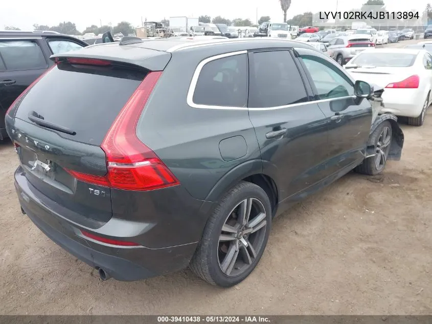 2018 Volvo Xc60 T5 Momentum VIN: LYV102RK4JB113894 Lot: 39410438