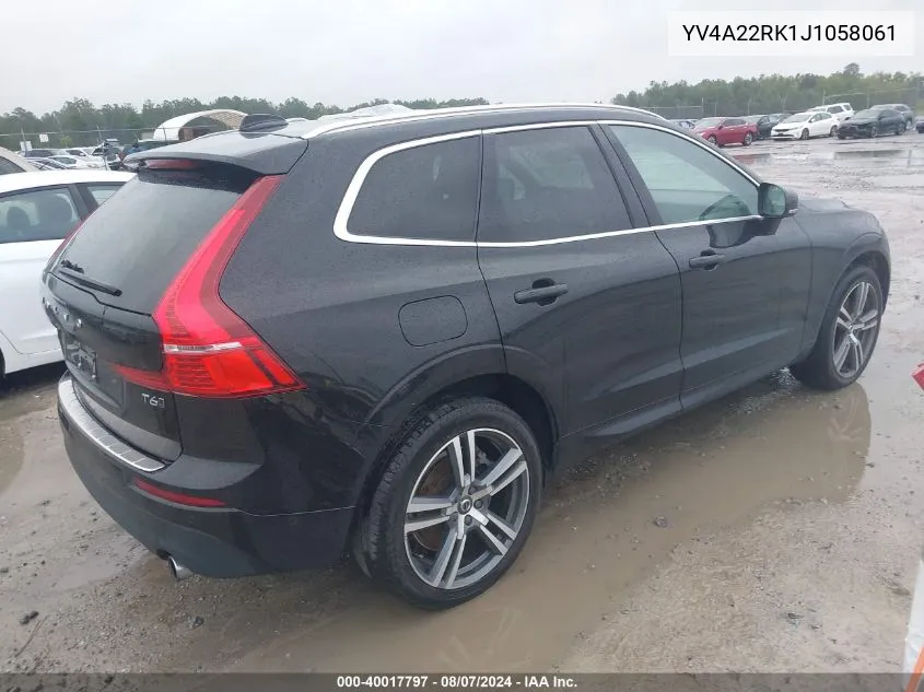 2018 Volvo Xc60 T6 Momentum VIN: YV4A22RK1J1058061 Lot: 40017797