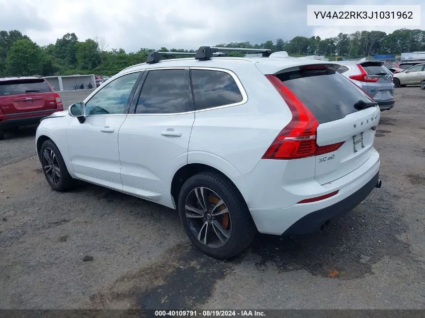 2018 Volvo Xc60 T6 Momentum VIN: YV4A22RK3J1031962 Lot: 40109791