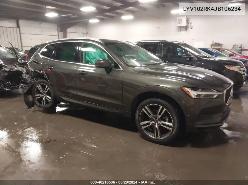 2018 Volvo Xc60 T5 Momentum VIN: LYV102RK4JB106234 Lot: 40216536