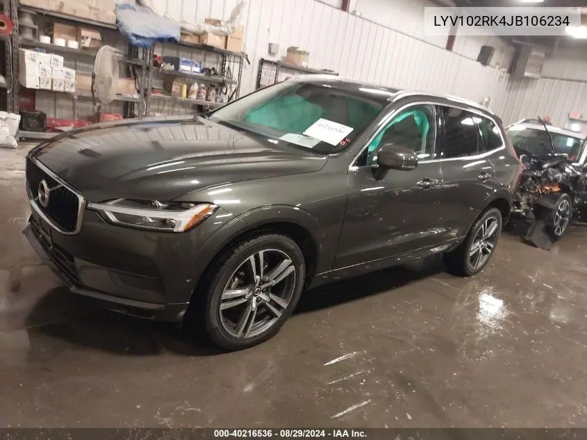 2018 Volvo Xc60 T5 Momentum VIN: LYV102RK4JB106234 Lot: 40216536