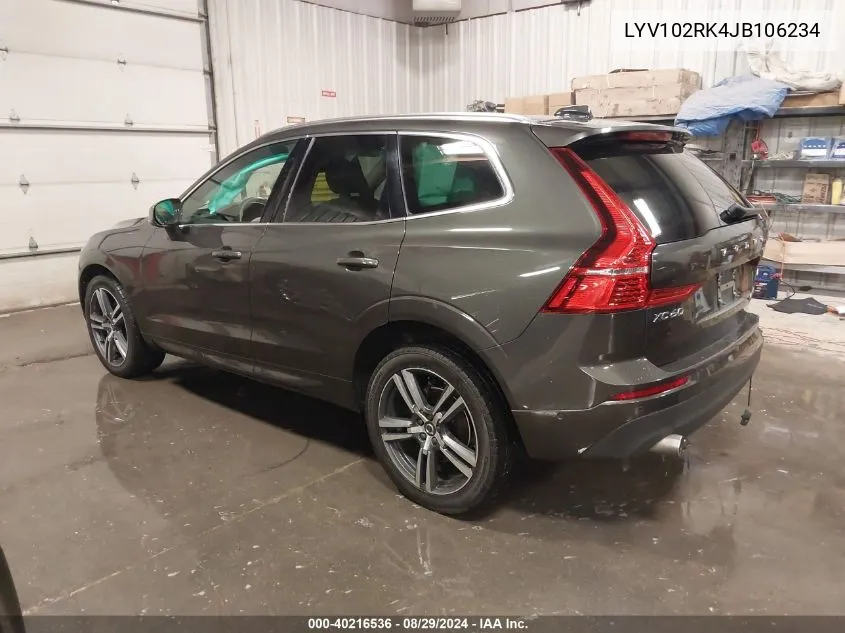 2018 Volvo Xc60 T5 Momentum VIN: LYV102RK4JB106234 Lot: 40216536