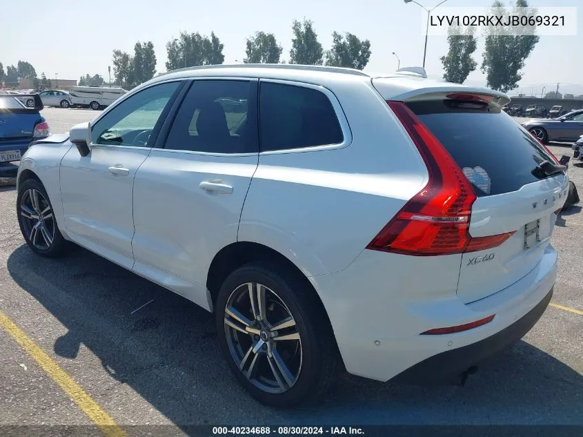 2018 Volvo Xc60 T5 Momentum VIN: LYV102RKXJB069321 Lot: 40234688