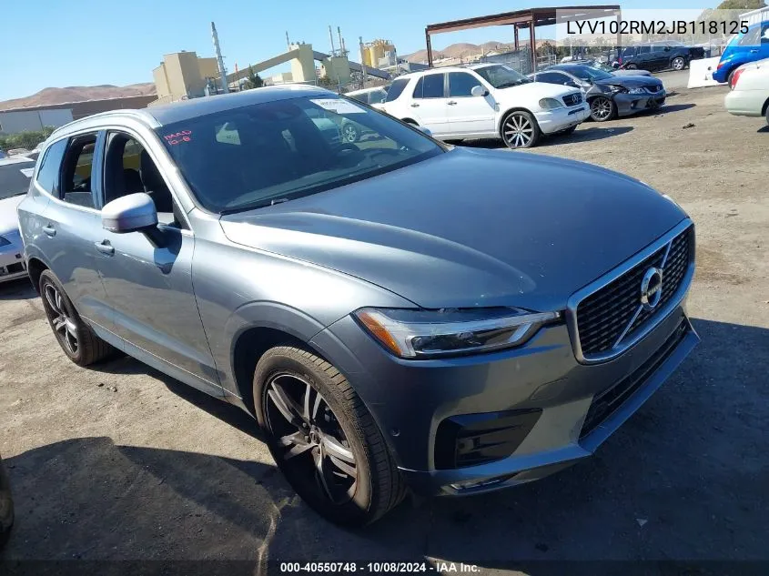 2018 Volvo Xc60 T5 R-Design VIN: LYV102RM2JB118125 Lot: 40550748